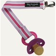 thumbnail image 1 of Baby Dry Goods 030-31 Pink-Purple-White Stripes Pacifier Clip, 1 of 1