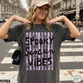 thumbnail image 3 of PAVIG Spooky Season Vibes Retro Spiderweb Halloween Garment-Dyed Tee, 3 of 8