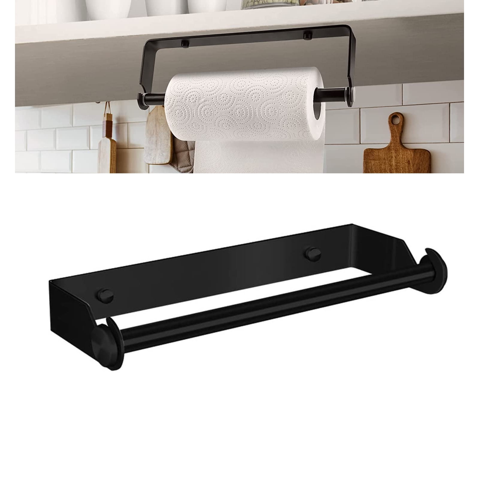 Fixdono Paper Towel Holder,Self-Adhesive Steel Paper Holder Kitchen ...