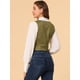 thumbnail image 5 of Allegra K Chaleco para mujer Steampunk Elegante chaqueta sin mangas Chalecos versátiles con espalda cruzada Verde claro amarillo marrón XL, 5 of 6
