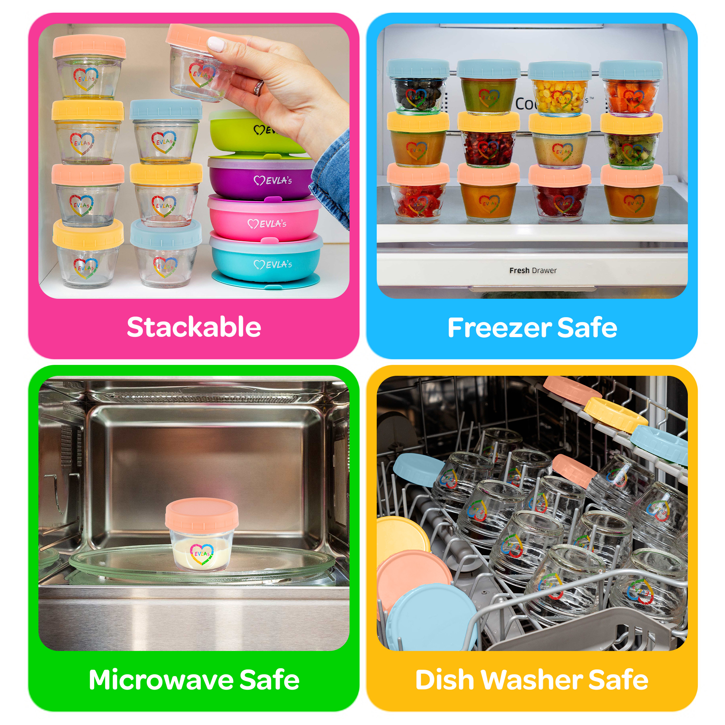 EVLA’s 12-Pack of 4 Oz Glass Baby Food Containers
