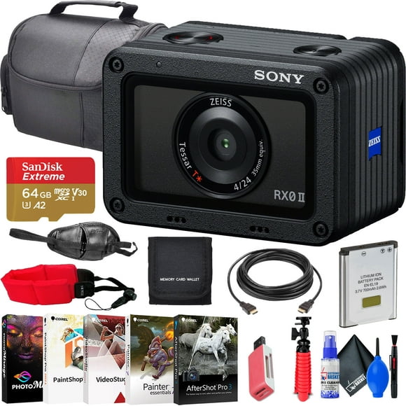 Sony RX0 Ultra-Compact Étanche / Antichoc Appareil Photo + Carte 64GB + Plus