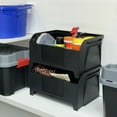 thumbnail image 4 of Hyper Tough Large Stackable Storage Bin, Black, 4 of 10