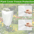 thumbnail image 2 of 3-Pack 25x32 Inch Winter Plant Covers with Drawstring, 2.25 oz Frost Protection Cloth for Outdoor Potted Plants, Shrubs, Trees, and Garden Winterizing Jacket Covers, 2 of 7