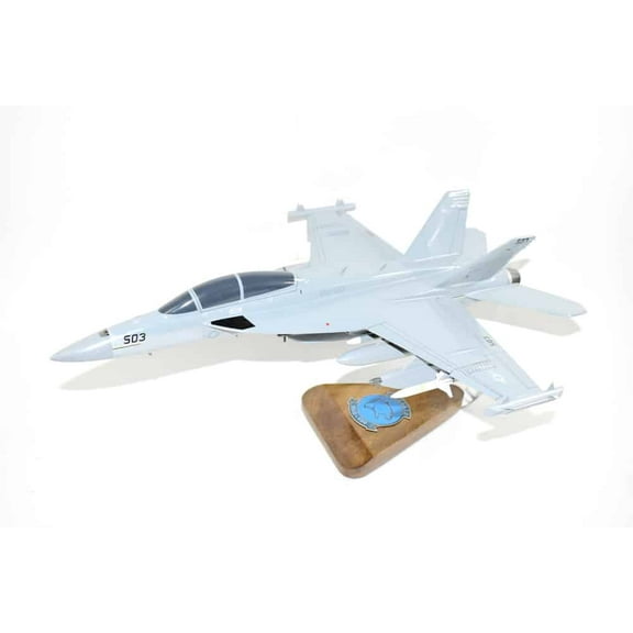 VAQ-139 Cougars EA-18G Growler Model, Navy, 1/40th (18") Scale, Mahogany