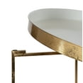 thumbnail image 6 of Kate and Laurel Celia Modern Glam Round Metal Coffee Table, 28.25" x 28.25" x 19", White and Gold Leaf, Chic Sophisticated Accent Table, 6 of 6