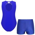 thumbnail image 2 of TiaoBug Gymnastics Leotards for Girls Sparkly Dance Biketards Bodysuit with Shorts 2Pcs Activewear Set Blue 10, 2 of 7