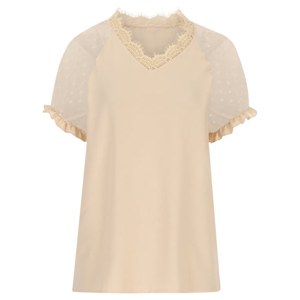Moda mujer verano media manga pulóver sólido Casual blusa Tops Fridja ghk7254