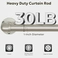 thumbnail image 4 of Curtain Rods for Windows 72 to 144, 1 Inch Industrial Wrap Around Curtain Rod, Indoor/Outdoor Room Divider Adjustable Drapery Pole, 72"-144", Brushed Nickel, 4 of 9