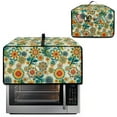 thumbnail image 2 of ZIATUBLES Toaster Oven Cover Dustproof Kitchen Appliance Storage Case Bakeware Oven Protector with Top Handle Countertop Decorative Accessories, 22.5" x 18.5" x 13", Boho Mandala Flower Green, 2 of 8
