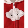 thumbnail image 5 of Franhais Baby Winter Jumpsuits Newborn Cute Fuzzy Cloud Pattern Furry Hooded Rompers Infant Zipper Long Sleeve Bodysuit, 5 of 9
