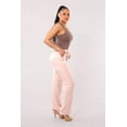 thumbnail image 2 of Tribute Silk Straight Leg Pants With Self Tie - Blush Pink, 2 of 9