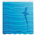 thumbnail image 3 of Ambesonne Summer Shower Curtain, Wild Shark in Ocean, 69"Wx75"L, Blue, 3 of 5