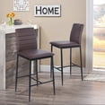 thumbnail image 2 of Set of 2 Bancos Alto, con Respaldo y Reposapié, Color Marrón HOMEMAKE FURNITURE Moderno, 2 of 6