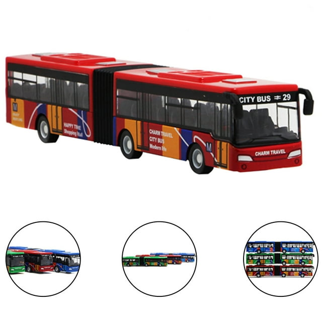 Jouets de Voiture Navette Autobus en Métal Moulé pour Enfants, Petits Jouets à Rétrofriction pour Bébé 18,5 cm