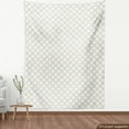 thumbnail image 4 of Floral Fabric by the Yard, Repetitive Flower Ornaments in Bicolored Composition Print on Plain Backdrop, Decorative Upholstery Fabric for Sofas and Home Accents, White Pale Khaki by Ambesonne, 4 of 5