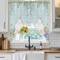 thumbnail image 6 of Easter Bunny Tail Swag Valances for Windows, Kitchen Window Curtains Over Sink, Colorful Easter Eggs Teal Wooden Leaves Window Treatment Curtains for Living Room/Bedroom Curtains 2 Panel Sets 36"x45", 6 of 8
