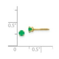 thumbnail image 3 of Real 14kt Yellow Gold Madi K 3mm Emerald Earrings; for Adults and Teens; for Women and Men, 3 of 3