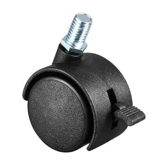 1.5 Inch Swivel Caster Wheels Nylon Threaded Stem with Brake M8 x 13mm