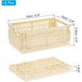 thumbnail image 2 of PATIKIL Mini Collapsible Basket, 2 Pcs 5.9 x 3.9 x 2.3 Inch Stackable Storage Crates Foldable Plastic Baskets Desk Organizing Container for Home Kitchen Office, Beige, 2 of 5
