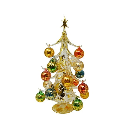 LS Arts Oro Multicolore 40Cm Glass Tree W/18+1 Ornaments