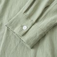 thumbnail image 4 of pstuiky camisas de manga larga para hombre, Camisa de lino con bolsillo y solapa con botones y manga larga de color liso para hombre camisetas de hombre xxxl, 4 of 8
