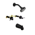 thumbnail image 6 of Design House Eastport II Modern Matte Black Two-Handle Tub and Shower Faucet, 6 of 18