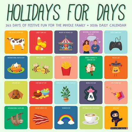 Holidays for Days 2026 Wall Calendar, (Paperback)