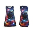 thumbnail image 7 of Yiaed Outer Space Floating Numbers And Letters Print Women's Sleeveless Dress, Loose Fit Summer Dress, Casual Sleeveless Dress for Women, 7 of 7