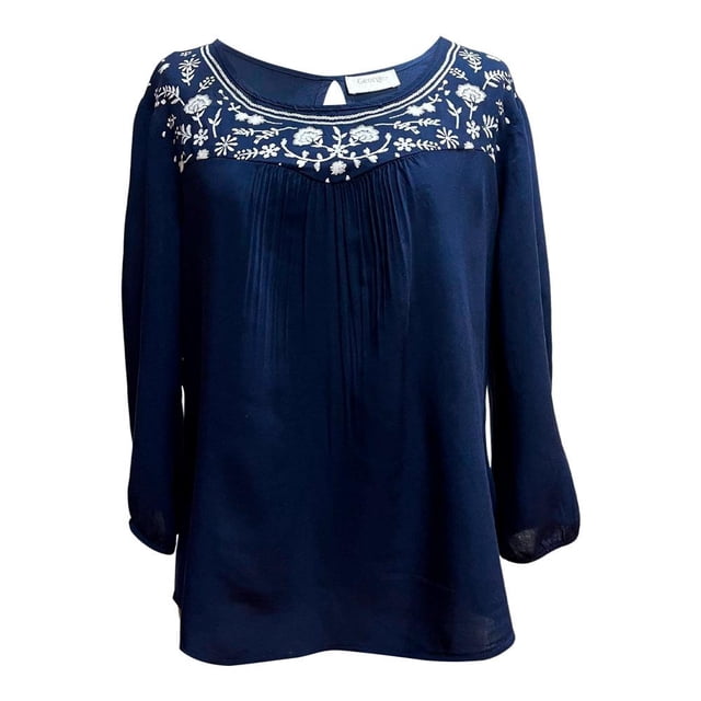 Blusa George Talla EG Estampado en Pecho Marino