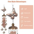 thumbnail image 2 of Turtle/Butterfly Wind Chimes Outdoor, EEEkit 33" Large Retro Wind Chimes Bell, Garden Wind Chimes with 4 Aluminum Tuned and 7 Turtles/Butterfly for Indoor Outdoor Garden Patio Decor, 2 of 11