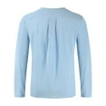 thumbnail image 4 of HAXMNOU Men Vintage Tunic Tops Shirt Viking Lace Up Jumper Long Sleeved Blouse Sky Blue XL, 4 of 5