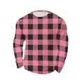 thumbnail image 5 of VgaVtl Mens Long Sleeve Tees Fall Winter Pink Shirts for Men Athletic Waffle Elastic Leisure Loose Plaid Shirts,3XL, 5 of 5
