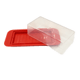 thumbnail image 3 of Dependable Industries 2 Pack  Butter Dish With Cover and Handles Fits Both Elgin East Coast and West Coast Bars of Butter (Red), 3 of 5