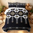 thumbnail image 3 of Erosebridal Bohemian Aztec Quilt King, Boho Geometric King Coverlet Set, Dark Navy Tan White 3-Piece, 1 Bedspread and 2 Pillowcases, 3 of 7