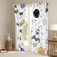 thumbnail image 3 of Homewish Cartoon Rocket Black Out Curtains for Preppy Children Boys,Outer Space Curtains Pack of 2 (42x63 Each),Universe Galaxy Planet Bedroom Curtains,Ultra Soft Home Decor, 3 of 6