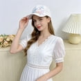 thumbnail image 6 of Helii Women's Lace Floral Print Baseball Cap, Mesh Back Breathable Sun Hat, 3D Flower Embroidered Trucker Cap, Adjustable Lightweight Summer Cap for Outdoor Light Yellow,One Size, 6 of 6