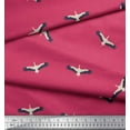 thumbnail image 2 of Soimoi Pink Heavy Canvas Fabric Flying Stork Bird Printed Fabric 1 Yard 58 Inch Wide, 2 of 3
