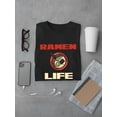 thumbnail image 3 of Ramen Life Cute Funny Noodles Men Black T-Shirt, Male Small, 3 of 4