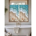 thumbnail image 7 of Tier Curtains 45 Inches Long, Coastal Beach Ocean Window Treatment Curtain Drapes, Nautical Starfish Shells Conch Small Curtain Drapes for Bathroom Laundry Room, 27.5"x45", 2 Panels, 7 of 7