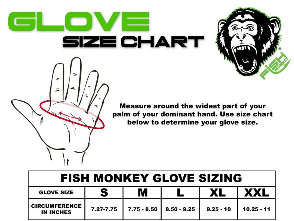 CHOOSE YOUR SIZE! Fish Monkey Full Finger Guide Glove FM10-LTBLUE 