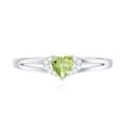 thumbnail image 5 of Rosec Jewels Heart Promise Ring - Peridot and Diamond Ring for Women (AAA Grade), 14K White Gold, US 10.50, 5 of 9