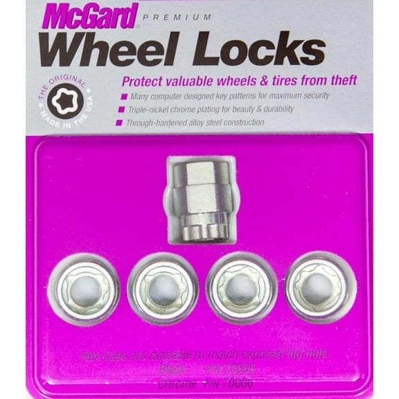 McGard 4 Pk Cone Seat Wheel Locks Automotive Specialty Parts, Zinc Silver, 13 p