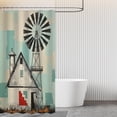 thumbnail image 6 of Farmhouse Shower Curtain Windmill Shower Curtain Country Barn Farm Vintage Western Bathroom Shower Curtain Rustic Shower Curtain Set Decor with 12Hooks 72x72inch (B), 6 of 6