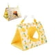 thumbnail image 5 of Hamaca de loro casa triangular de loro esponjoso patrón de piña amarilla con 2 ganchos para pájaro para cuatro estaciones, 5 of 8