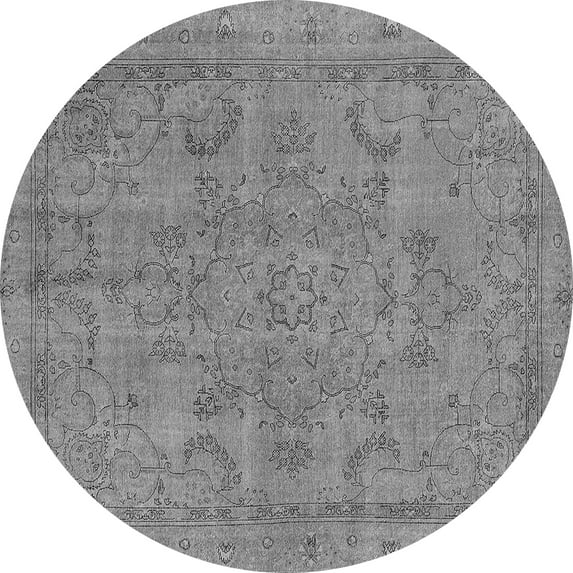Ahgly Company Indoor Round Oriental Gray Industrial Area Rugs, 6' Round