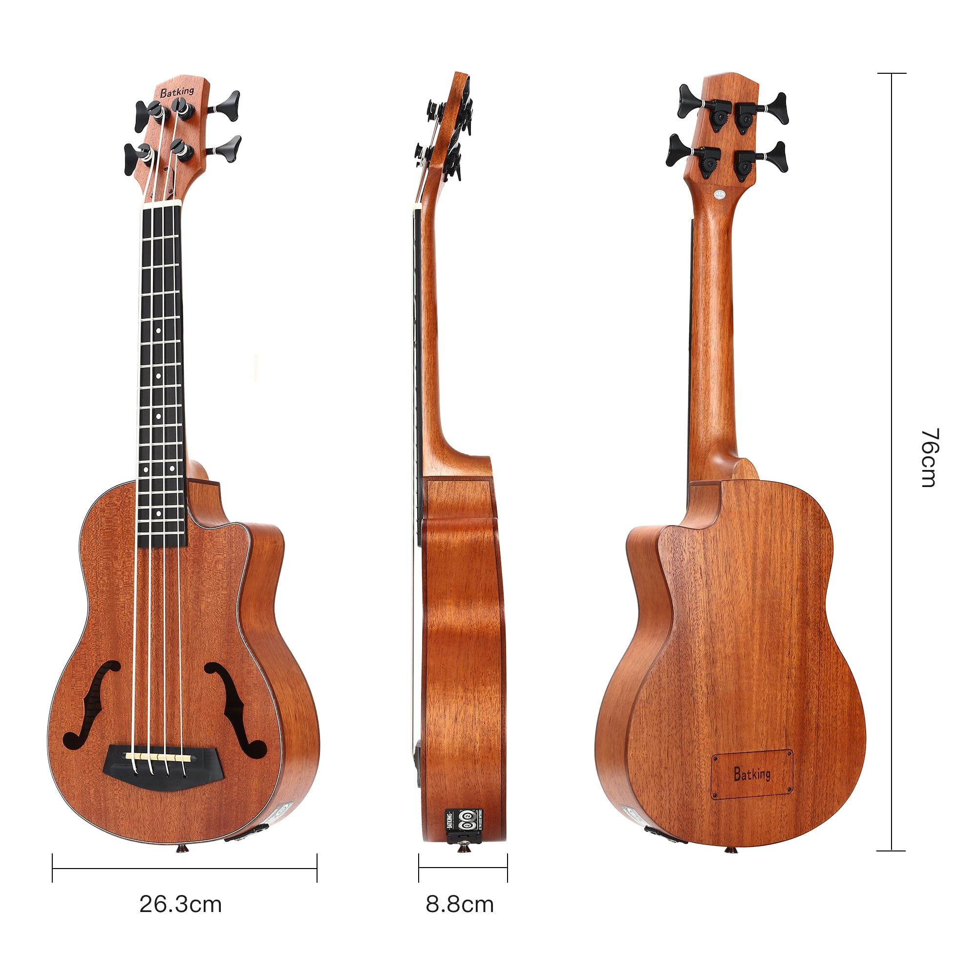 Batking Ubass Electric Ukulele Bass Baritone Fretted Steel Strings 30 Inch Ukulele For Kids Ukulele For Adults