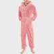 thumbnail image 1 of Pijama de lana Artificial para hombre, ropa de dormir informal de manga larga, Color sólido, con cremallera, mono holgado con capucha, Rompe cálido de invierno, 1, 1 of 4