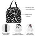 thumbnail image 3 of Yiaed Black White Leaves Print Insulated Lunch Bag Reusable Cute Tote Lunch Box, Leakproof Cooler Lunch Bags for Work Office Travel School Picnic, 3 of 5
