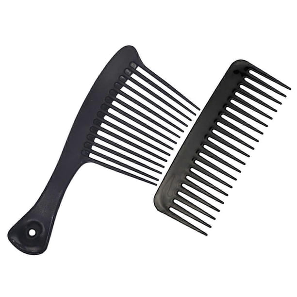 Juego de peines de dientes anchos para cabello grueso y ondulado, desenredado suave y peinado versátil.